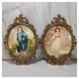 Blue Boy & Pinkie Pictures in Brass Frames
