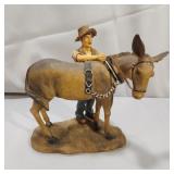 Farmer w/ Mule Resin Figure (AS IS)