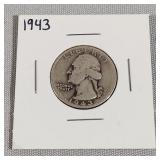 1943 Silver Washington Quarter
