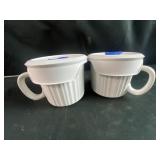 Corningware stoneware mugs 4 in