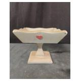 Vintage wooden pedestal bowl