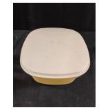 vintage Tupperware Harvest Gold square microwave