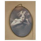 vintage antique print titled "Cupid Asleep",