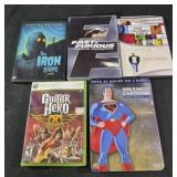 Dvd movies, guitar hero Xbox 360, superman only