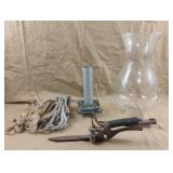 Large glass vase, rope and more......