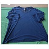 Size 3x blue womens 3/4 sleeve shirt