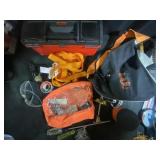 Small plastic tool box and contents