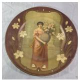 Antique lithographed tin portrait piece known as