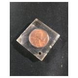 Penny in resin charm