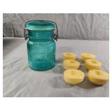 Vintage Avon Aqua Blue / Teal Glass Heritage