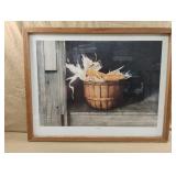 rustic still life print titled "Corn Basket",