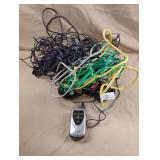Misc cords and a flip phone