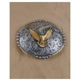Western-style oval belt buckle featuring an
