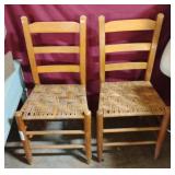 Ladder back chairs. Set of 2. 16 x 34 x 14