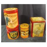 Vintage metal tin cans