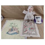 Vintage baby doll, baby shoes and more .....