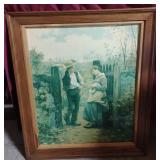 framed print of "Rural Courtship", a famous oil
