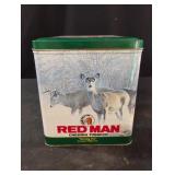 Vintage Red Man Chewing Tobacco metal tin can