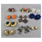 Assorted vintage clip on earrings