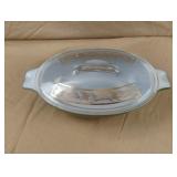 Vintage Glasbake Jeanette Green w/ Gold decorated