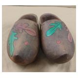 vintage, hand-carved wooden Dutch-style clogs