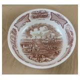 Vintage Fair Winds Brown Transferware Bowl: