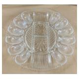 vintage L.E. Smith Glass Heritage Pattern Deviled
