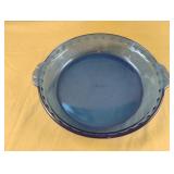Pyrex blue glass pie plate