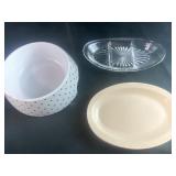Dog bowl, plate, and tray