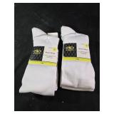 Size large 2 packs 2 pair wach white soccer socks