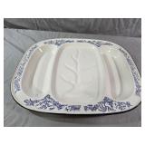 vintage 18x14 Blue Willow enameled large serving