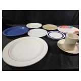 Assorted plates, deweys mug