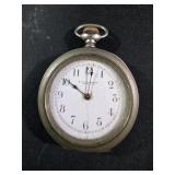 antique open-face mechanical pocket watch