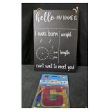 Newborn Baby chalkboard sign, congratulations