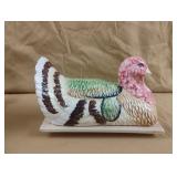 Vintage Thanksgiving Turkey ceramic butter dish