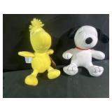 The peanuts Snoopy and Woodstock stuffed animals