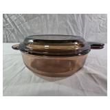 vintage Corning Visions amber glass Grab-It bowl