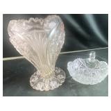 Pressed Glass Vase and cup