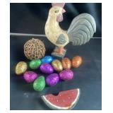 Wood Rooster, eggs and more