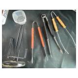 Paper towel holder and tongs
