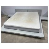 Low Profile King Sized Platform Bed w/ Side Tables