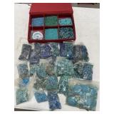 Box of Blue Jewelry Making Beads & Charms