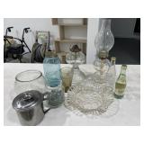Oil Lamps / Glassware / Marbles