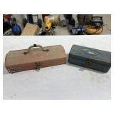 2 Metal Toolboxes w/ Drill Bits / Rivet Tools