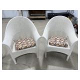 2 White Patio Chairs