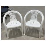 2 White Patio Chairs
