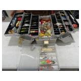 Vintage Metal Tackle Box w/ Tackle