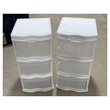 2 White Storage Caddies