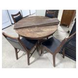 Wooden Dining Table w/ Leaves & 4 Chairs