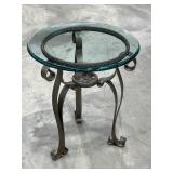 Metal Round Glass Top Table